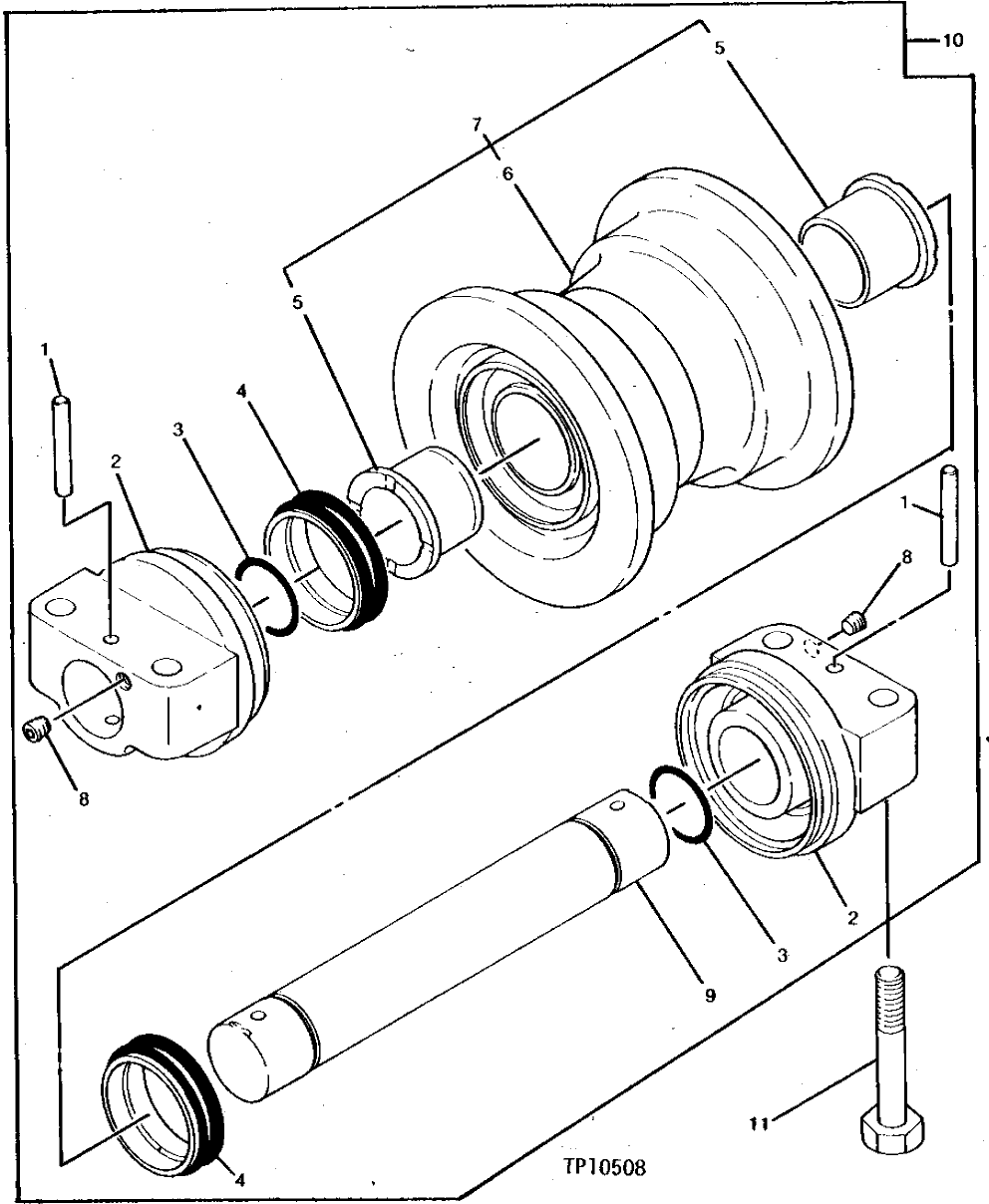 Схема запчастей John Deere 90 - 14 - LOWER ROLLER 130 - TRACKS 1