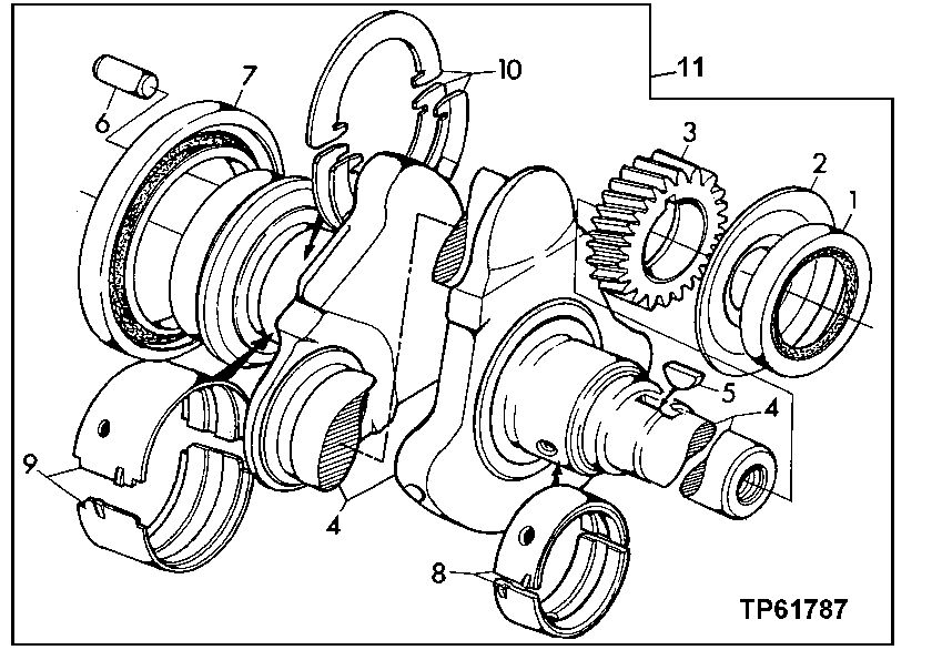 Схема запчастей John Deere 90 - 3A - REPLACEMENT CRANKSHAFT KIT 401 - ENGINE 4