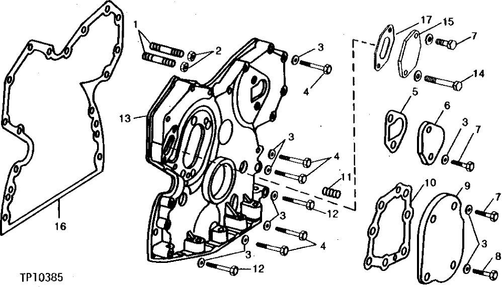 Схема запчастей John Deere 90 - 5 - TIMING GEAR COVER 402 - ENGINE 4