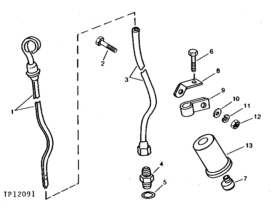 Схема запчастей John Deere 90 - 2 - ENGINE OIL DIPSTICK AND OIL FILTER 407 - ENGINE 4