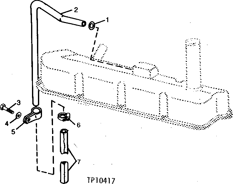 Схема запчастей John Deere 90 - 1 - ENGINE VENTILATOR TUBE 408 - ENGINE 4