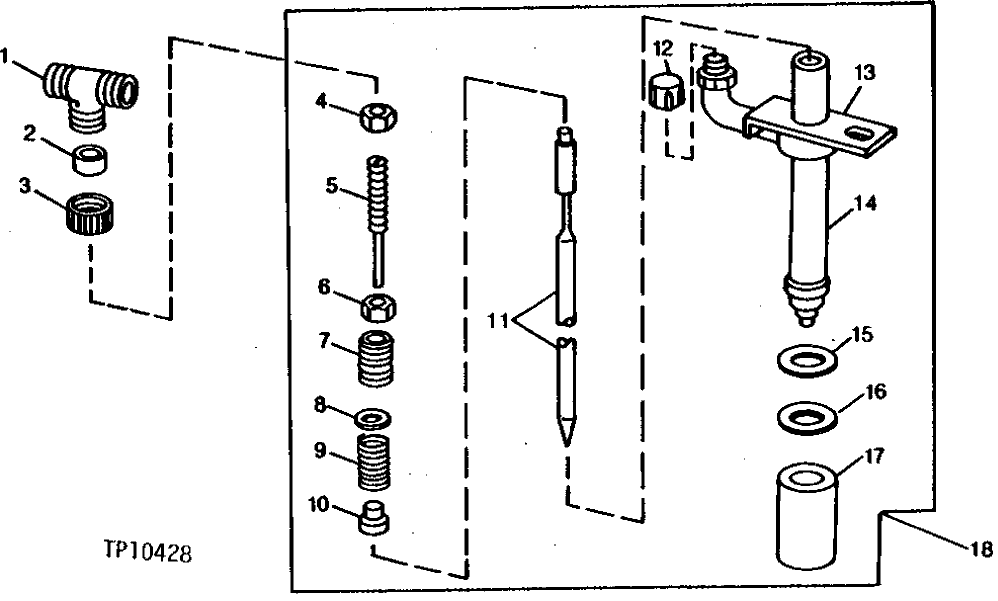 Схема запчастей John Deere 90 - 1 - FUEL INJECTION NOZZLE 413 - ENGINE 4