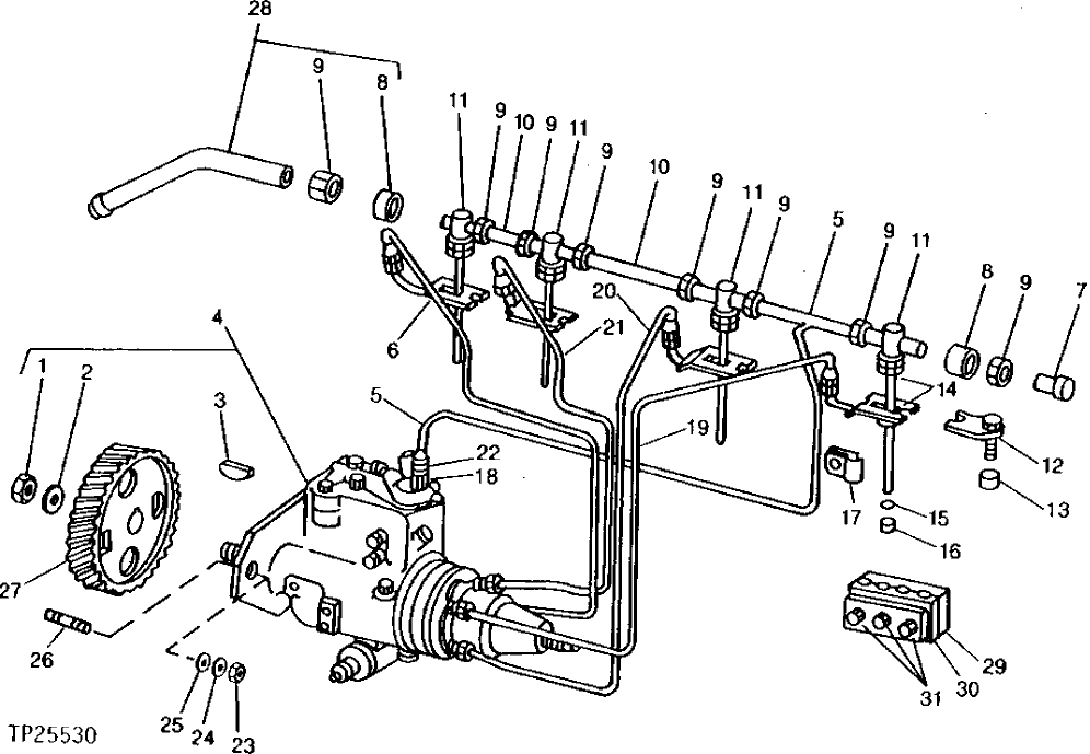 Схема запчастей John Deere 90 - 2 - FUEL INJECTION SYSTEM 413 - ENGINE 4