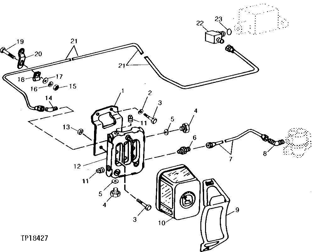 Схема запчастей John Deere 90 - 2 - FUEL FILTER 420 - ENGINE 4