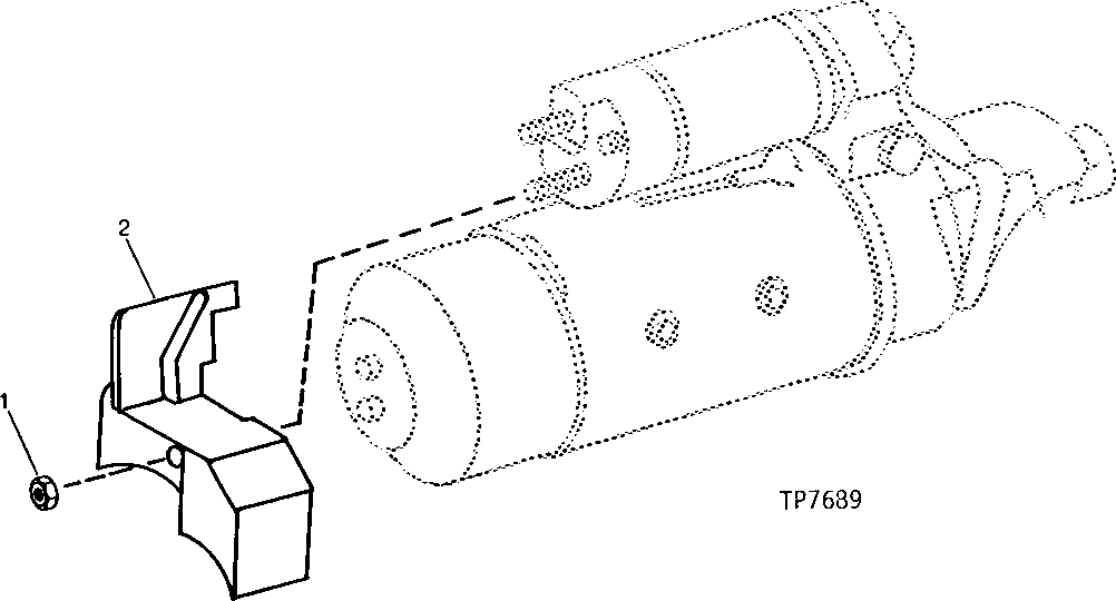 Схема запчастей John Deere 90 - 6 - STARTER MOTOR SOLENOID COVER 422 - ENGINE 4