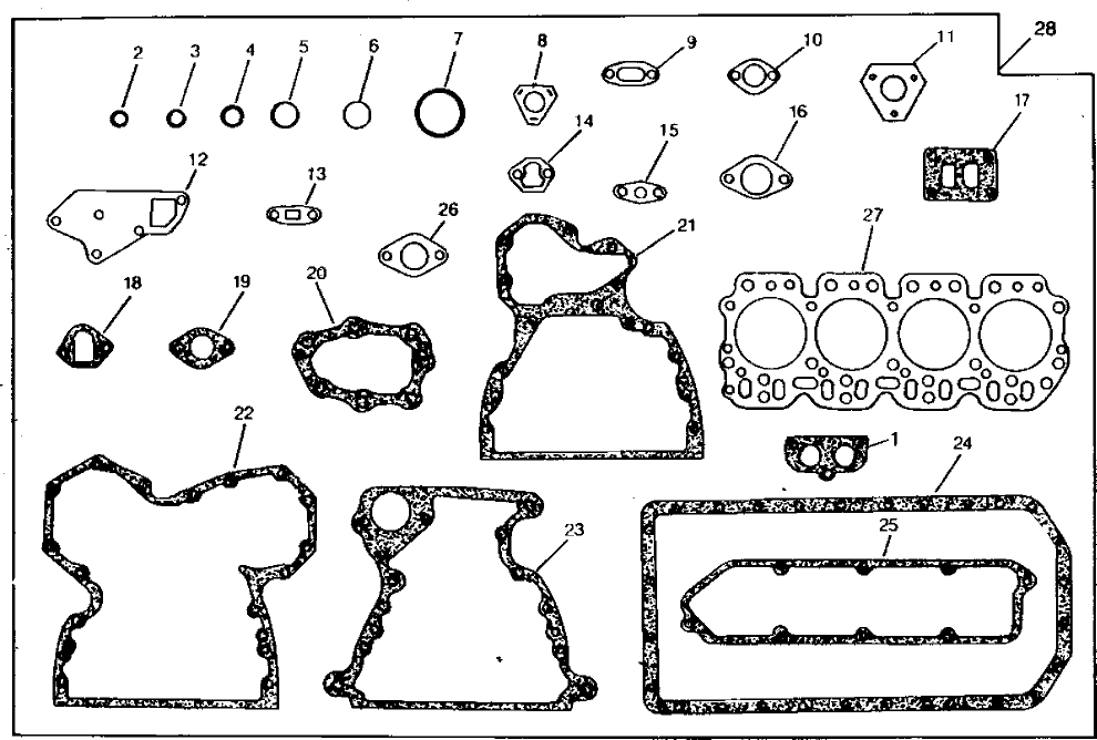 Схема запчастей John Deere 90 - 2 - ENGINE OVERHAUL GASKET SET 452 - ENGINE 4