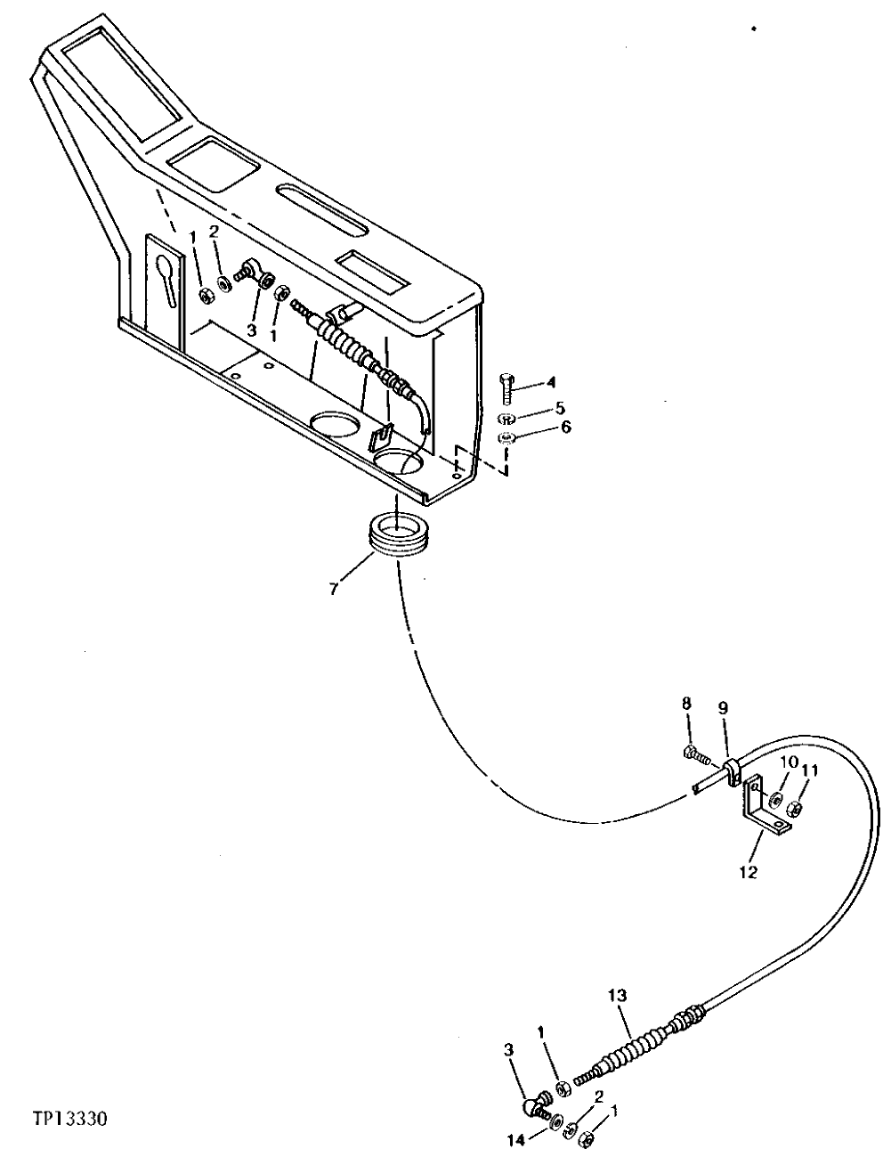 Схема запчастей John Deere 90 - 2 - THROTTLE CABLE 515 - ENGINE AUXILIARY SYSTEMS 5