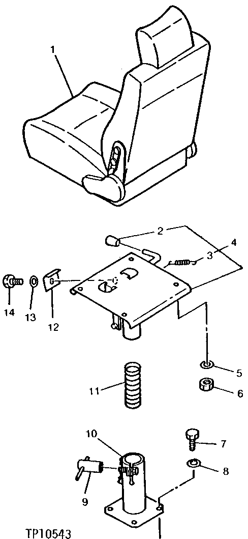 Схема запчастей John Deere 90 - 2 - SEAT AND SEAT SUPPORT 1821 - OPERATORS STATION 18