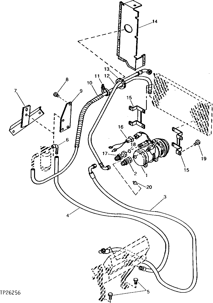 Схема запчастей John Deere 90 - 8 - AIR CONDITIONER 1830 - OPERATORS STATION 18