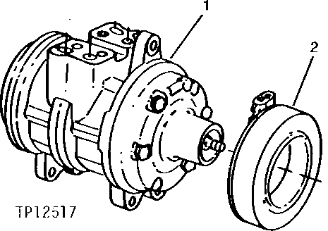 Схема запчастей John Deere 90 - 20 - AIR CONDITIONER COMPRESSOR AND CLUTCH 1830 - OPERATORS STATION 18