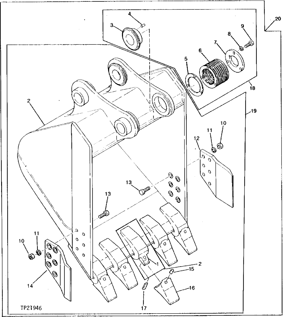 Схема запчастей John Deere 90 - 2 - BUCKET 3302 - EXCAVATOR 33