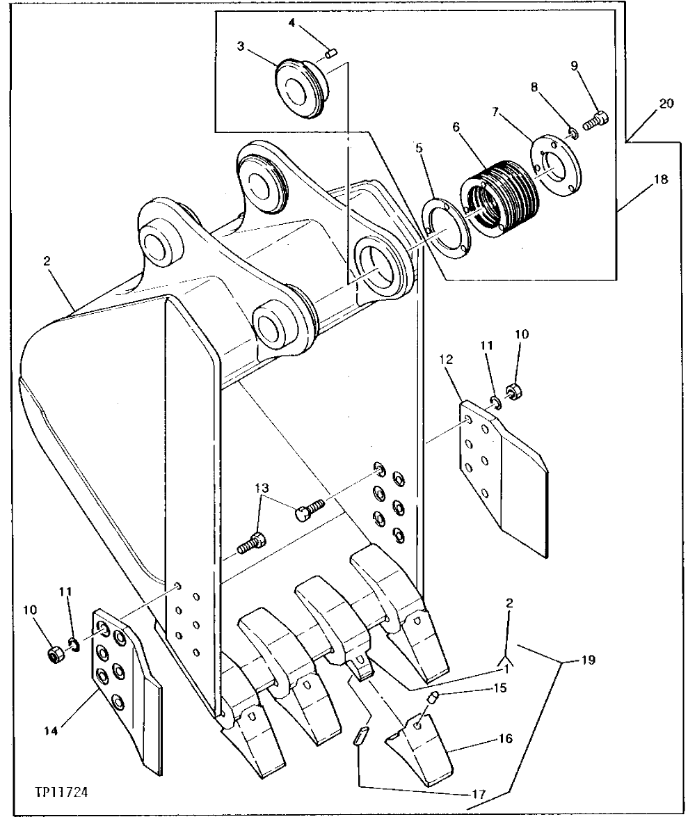 Схема запчастей John Deere 90 - 4 - BUCKET 3302 - EXCAVATOR 33