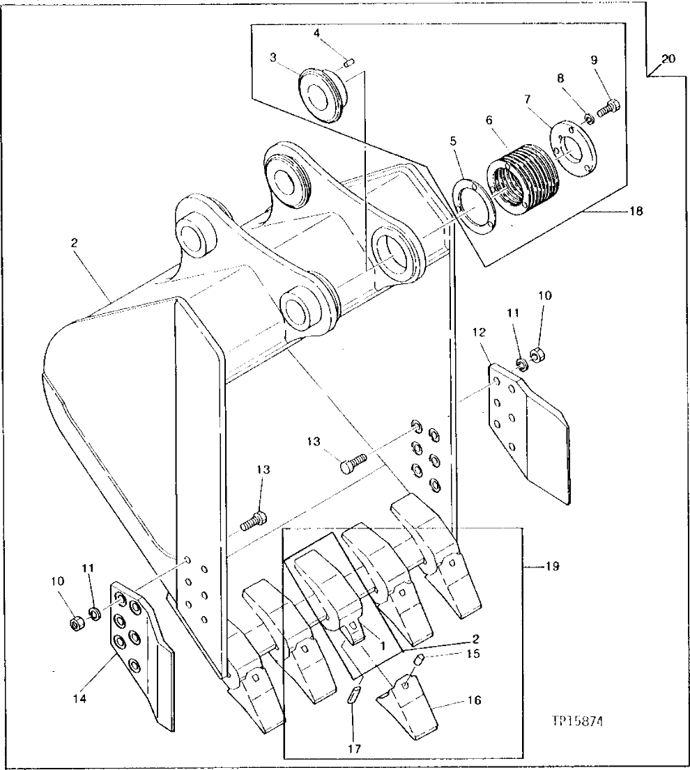 Схема запчастей John Deere 90 - 6 - BUCKETS 3302 - EXCAVATOR 33