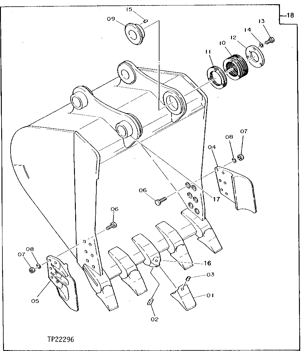 Схема запчастей John Deere 90 - 10 - BUCKET, 1-3/8 CUBIC YARD 3302 - EXCAVATOR 33