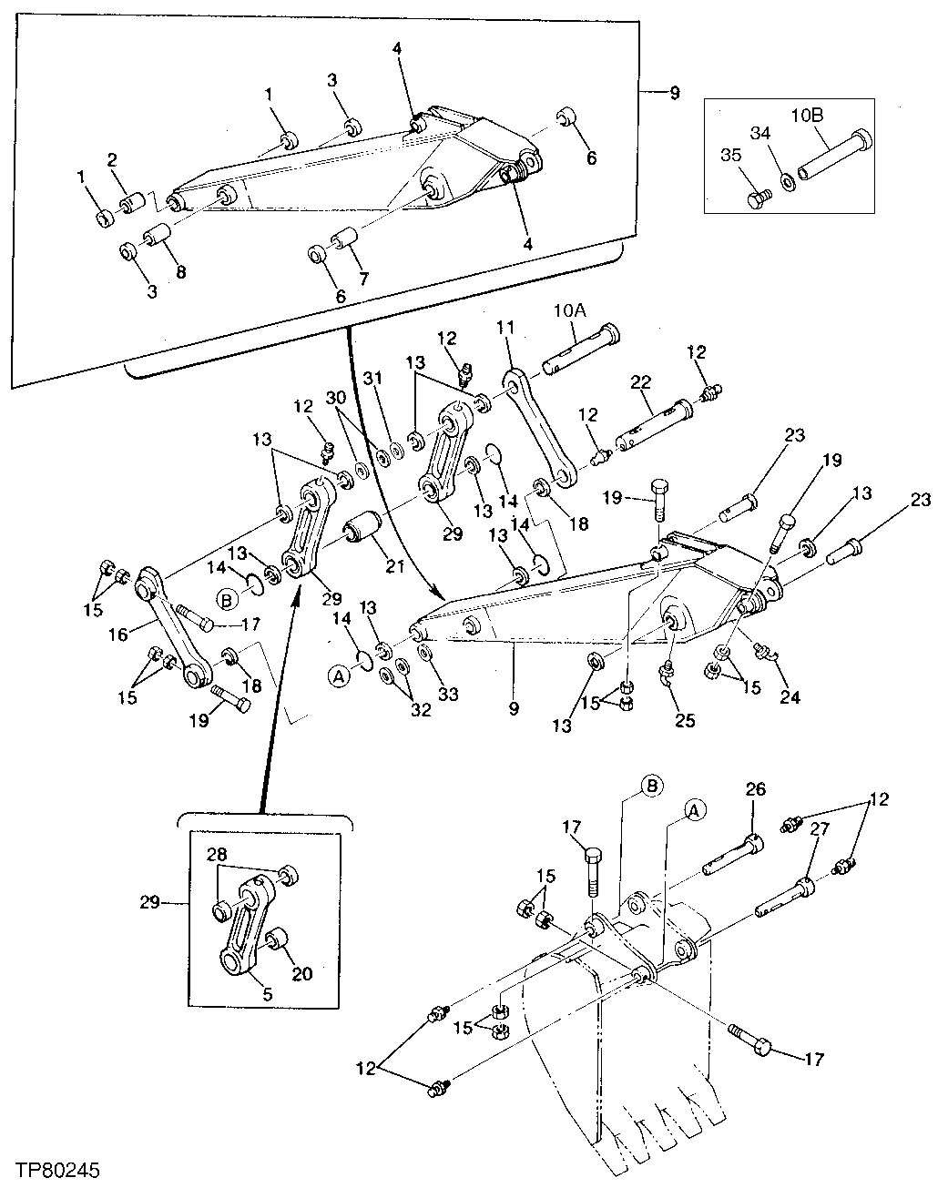 Схема запчастей John Deere 90 - 4 - DIPPERSTICK ARM 3340 - EXCAVATOR 33