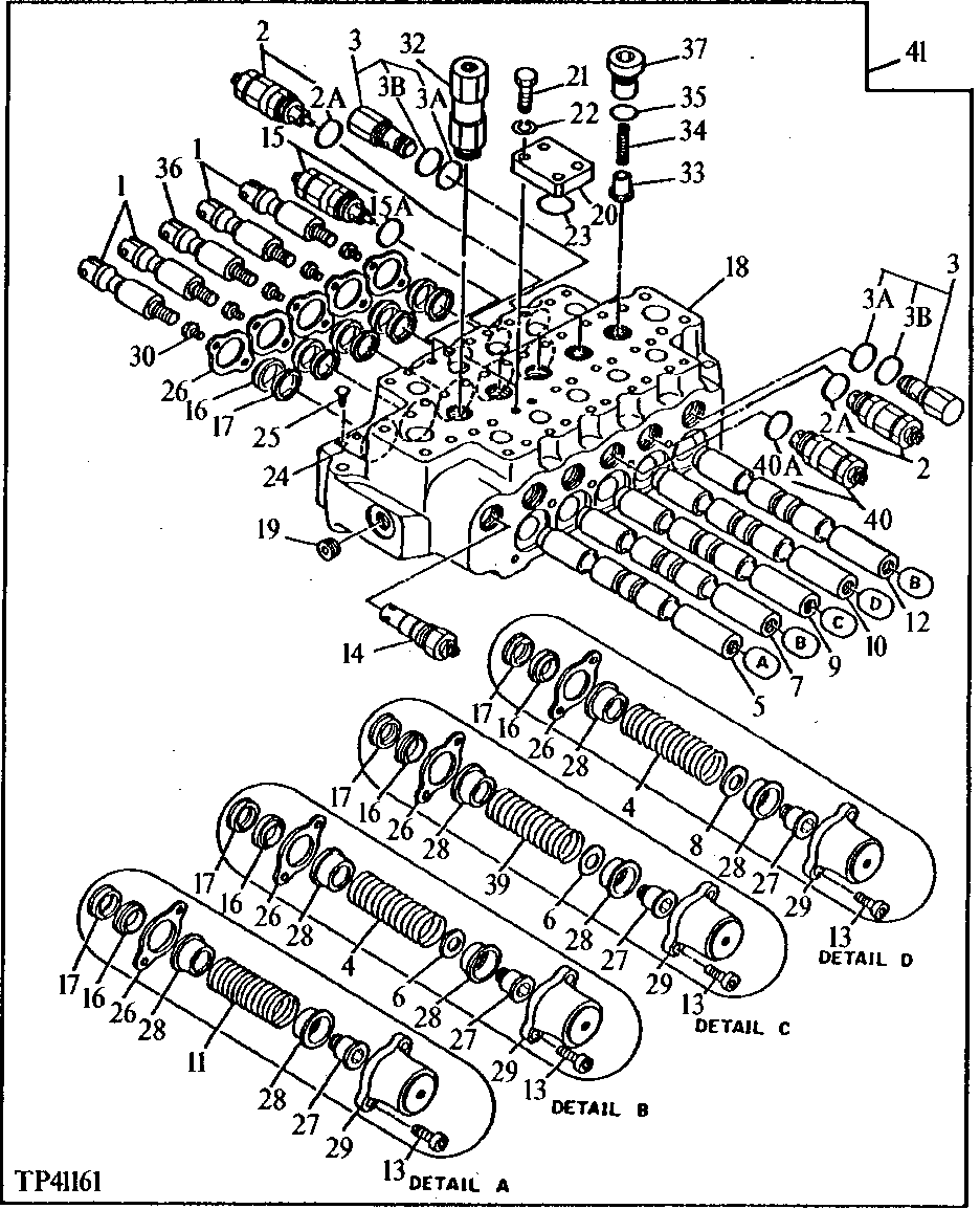 Схема запчастей John Deere 90 - 10 - RIGHT CONTROL VALVE 3360 - EXCAVATOR 33