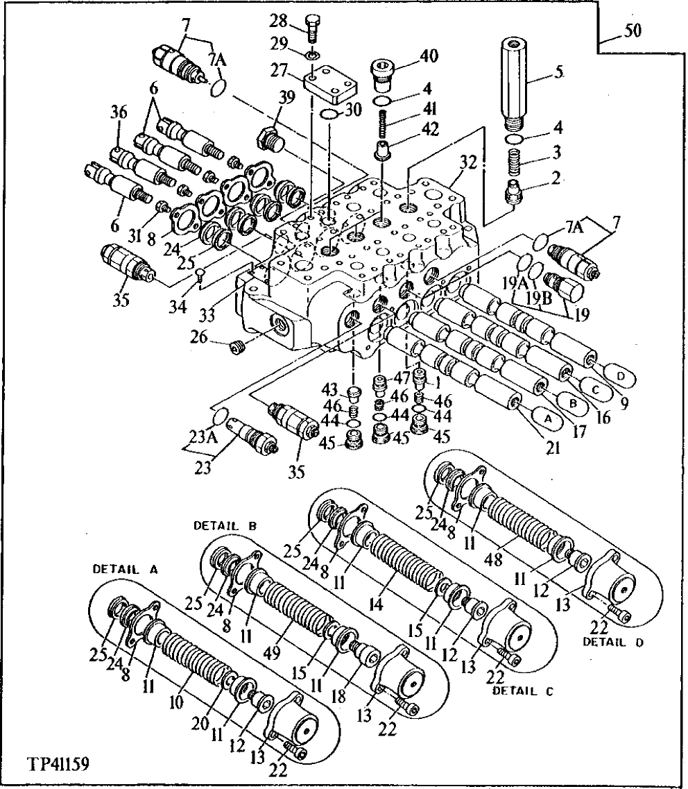 Схема запчастей John Deere 90 - 16 - LEFT CONTROL VALVE 3360 - EXCAVATOR 33