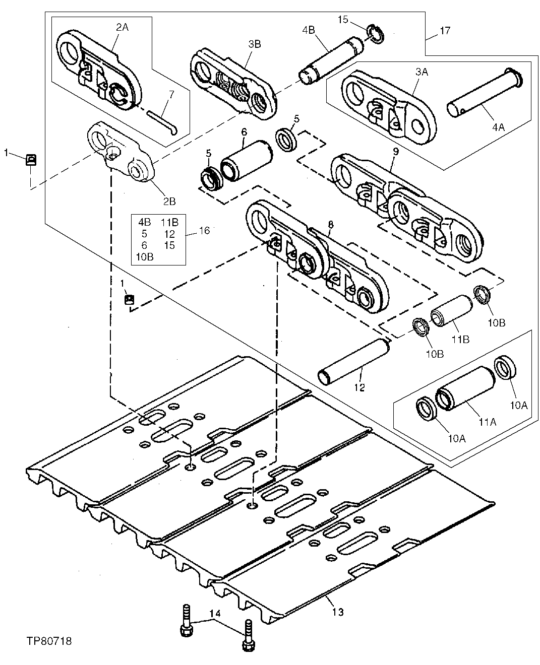 Схема запчастей John Deere 90 - 4 - TRACK CHAIN, 790 130 - TRACKS 1