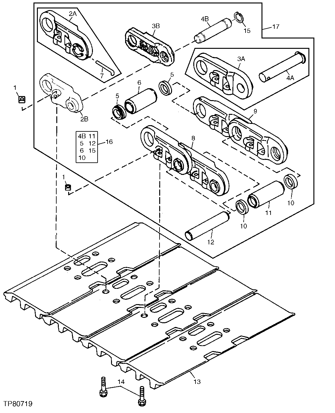 Схема запчастей John Deere 90 - 8 - TRACK CHAIN, 792 130 - TRACKS 1