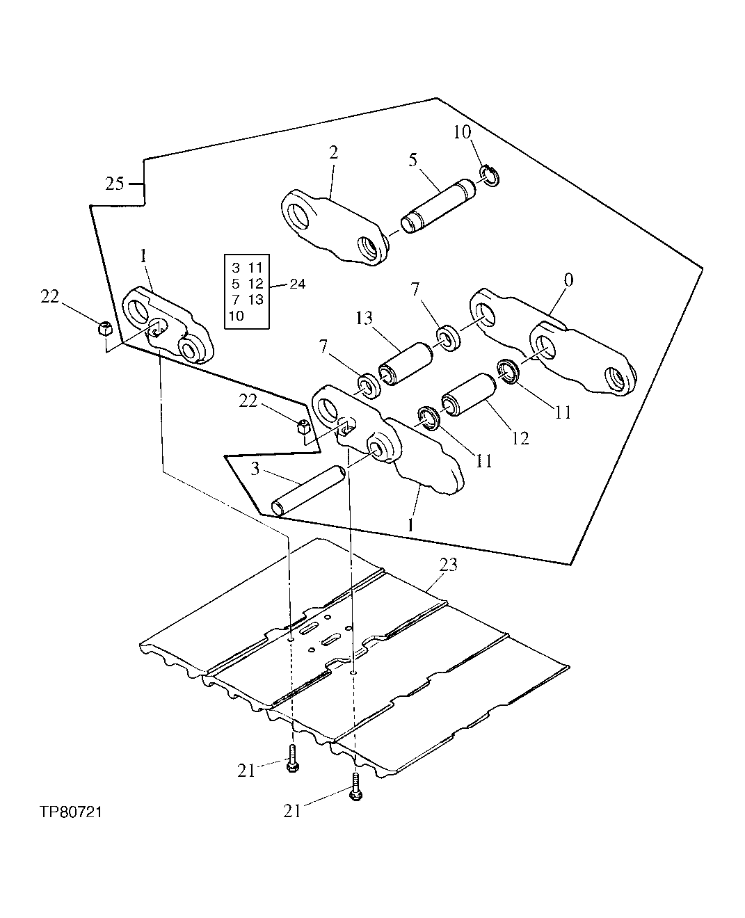 Схема запчастей John Deere 90 - 10 - TRACK CHAIN 130 - TRACKS 1