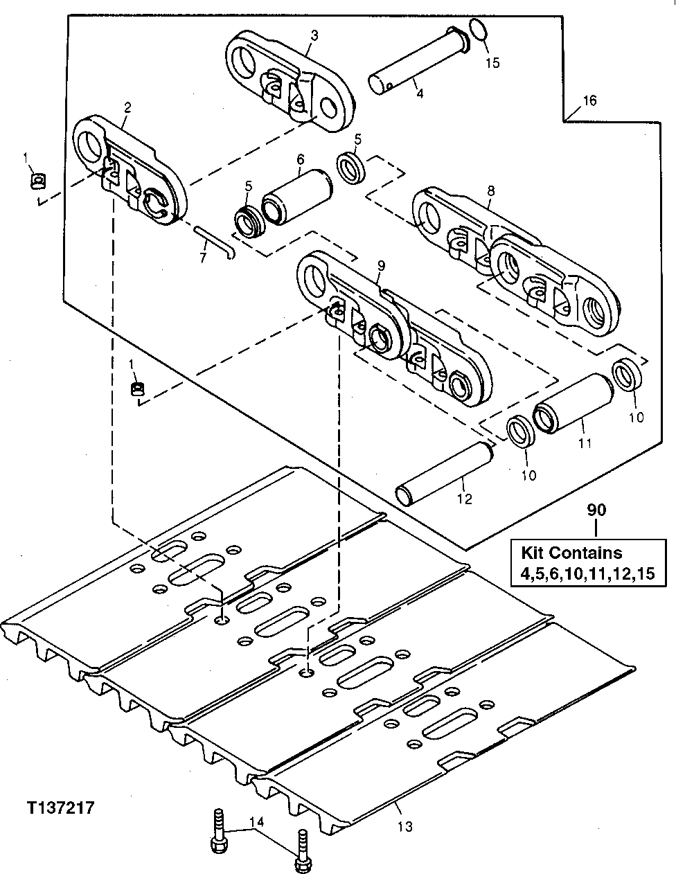 Схема запчастей John Deere 90 - 16 - TRACK CHAIN 130 - TRACKS 1