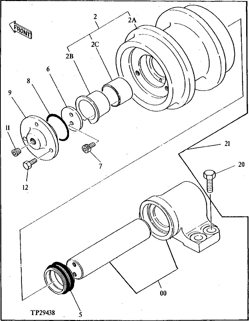 Схема запчастей John Deere 90 - 30 - REPLACEMENT UPPER TRACK ROLLER 130 - TRACKS 1