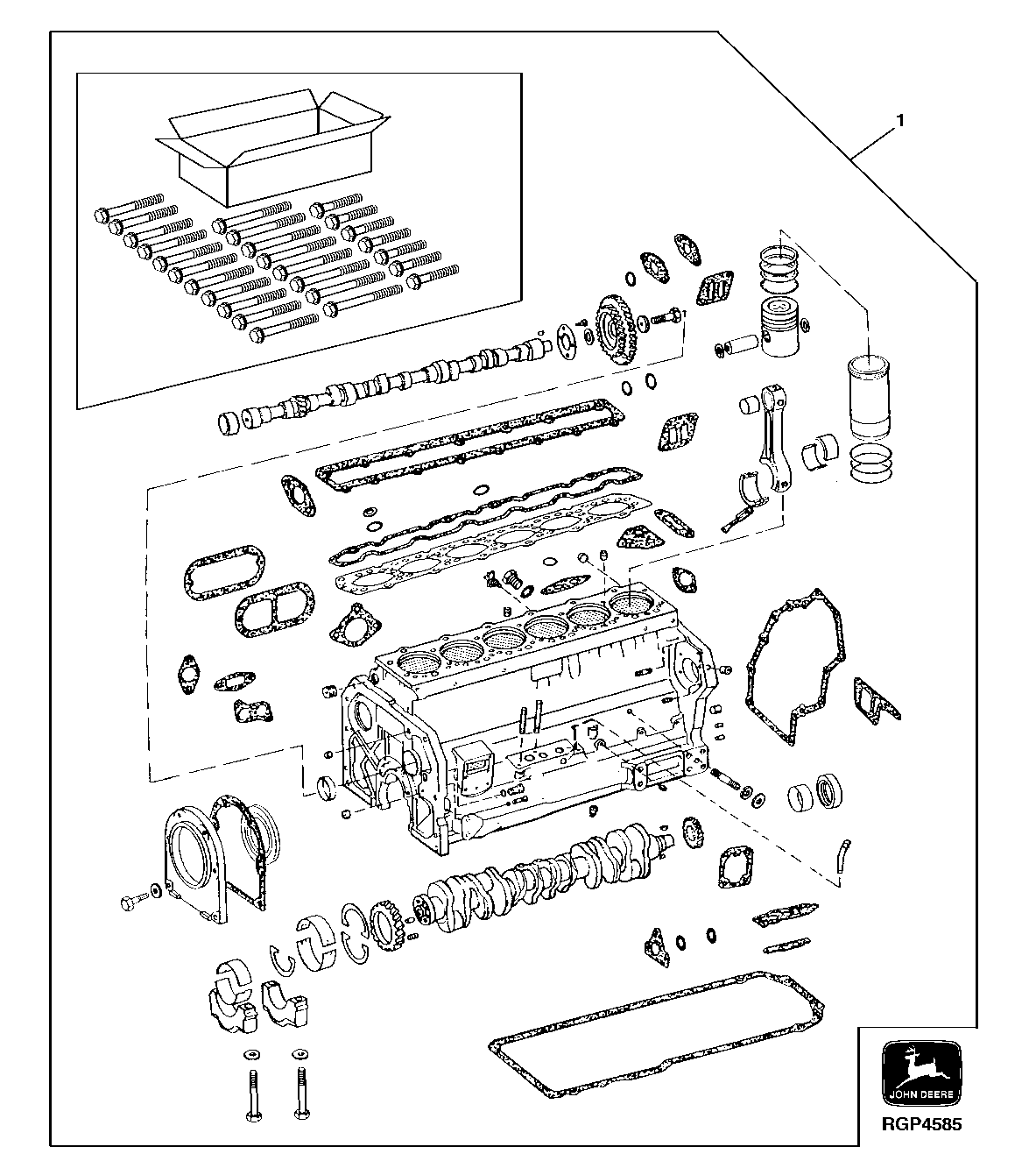 Схема запчастей John Deere 90 - 8 - ENGINE SHORT BLOCK 404 - ENGINE 4