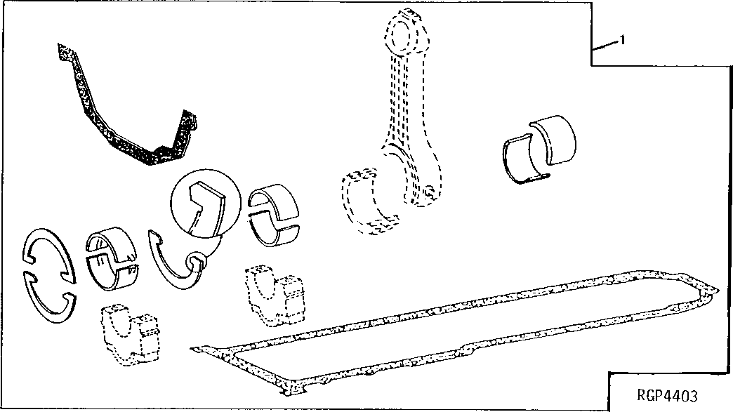 Схема запчастей John Deere 90 - 12 - ENGINE UNDERHAUL KIT (STD BRGS) 404 - ENGINE 4