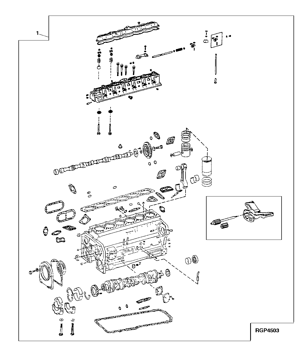 Схема запчастей John Deere 90 - 16 - COMPLETE BLOCK ASSEMBLY 404 - ENGINE 4