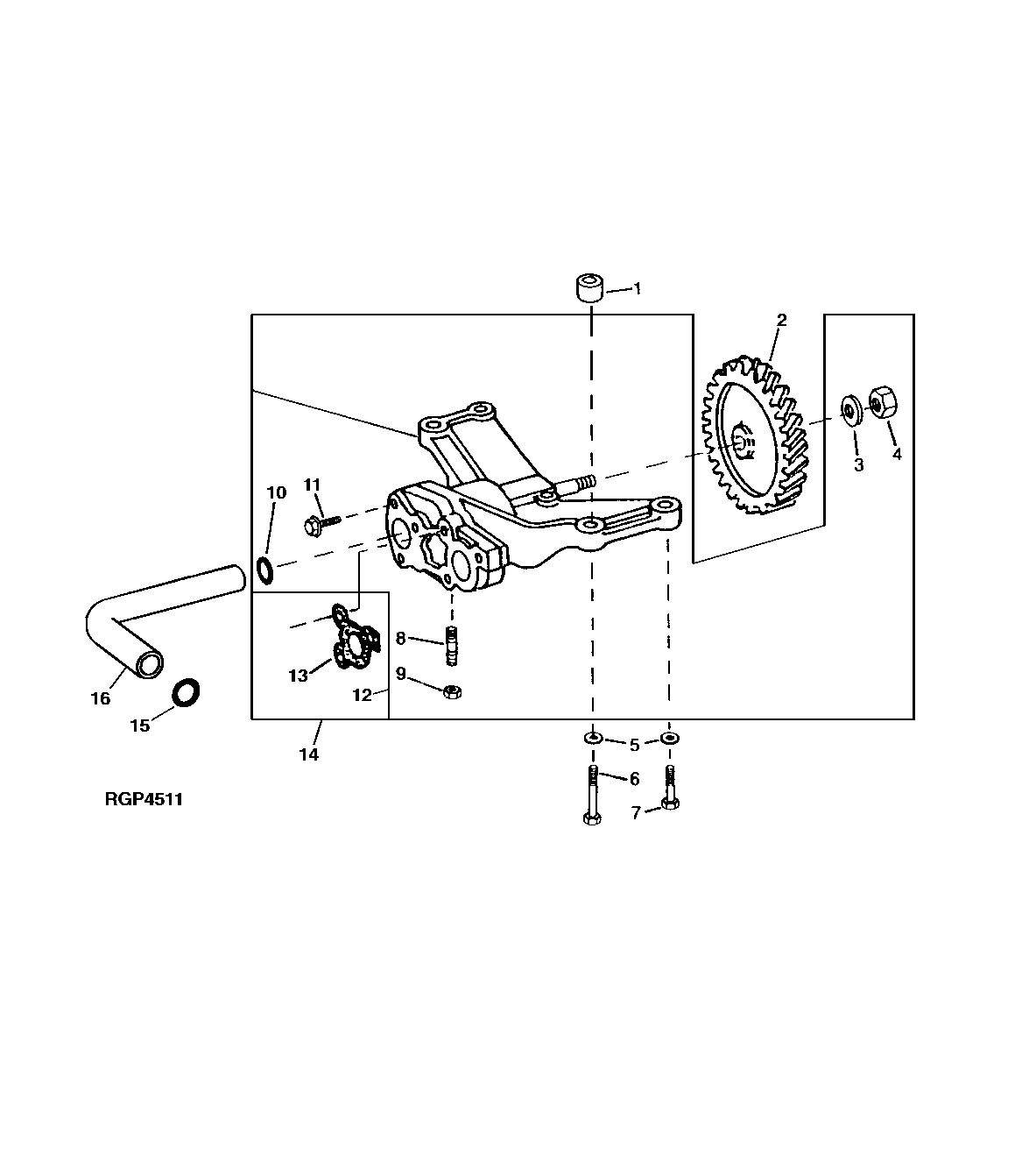 Схема запчастей John Deere 90 - 12 - REPLACEMENT OIL PUMP 407 - ENGINE 4