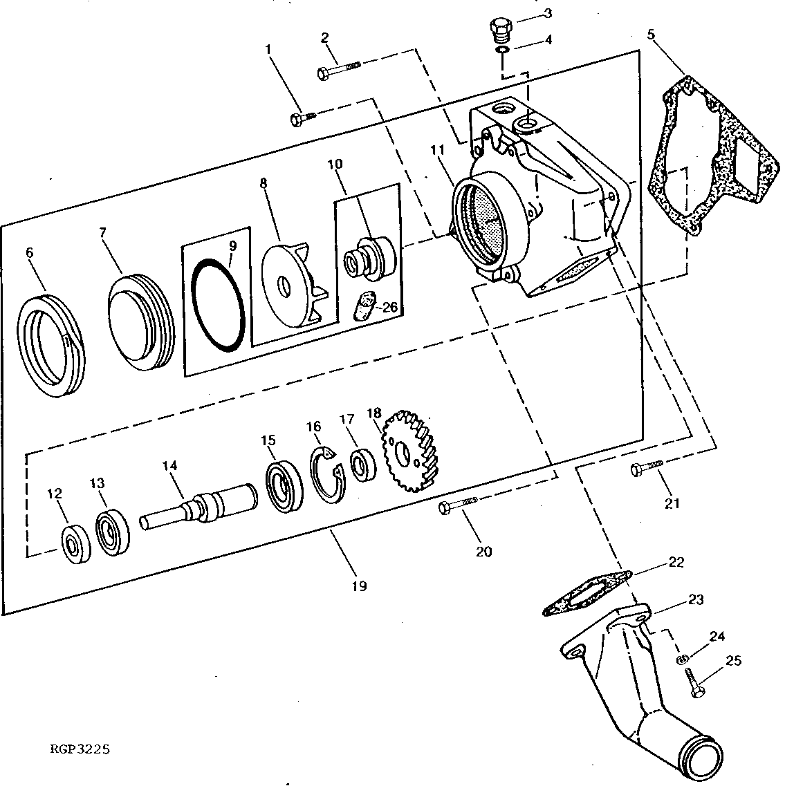 Схема запчастей John Deere 90 - 2 - WATER PUMP 417 - ENGINE 4