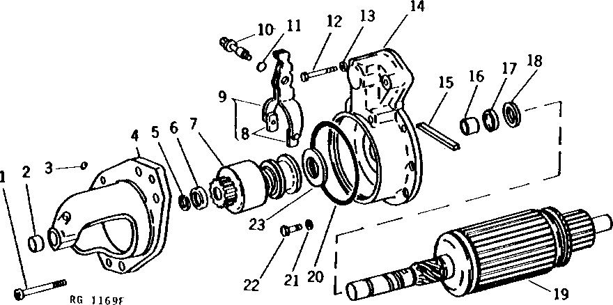 Схема запчастей John Deere 90 - 4 - STARTER DRIVE AND ARMATURE (24 VOLT) (DENSO 028000-5250 OR 5251) (ENGINE SERIAL NO. -354706) 422 - ENGINE 4