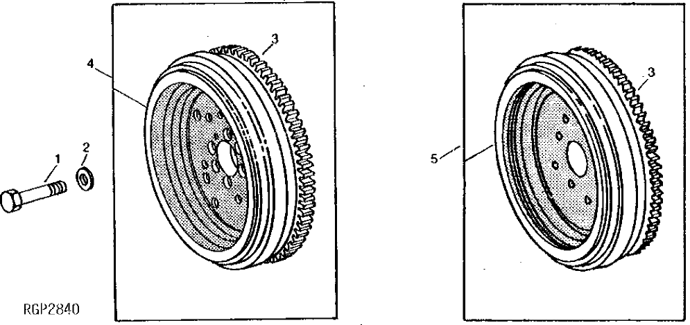 Схема запчастей John Deere 90 - 1 - FLYWHEEL 433 - ENGINE 4