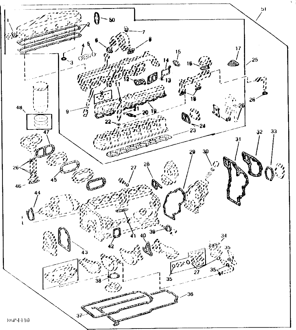 Схема запчастей John Deere 90 - 2 - ENGINE GASKET KITS 452 - ENGINE 4