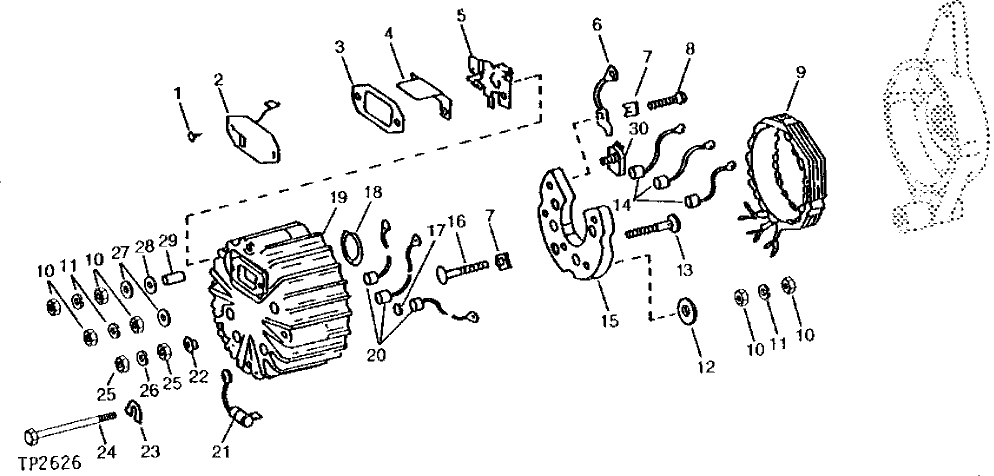 Схема запчастей John Deere 90 - 4 - ALTERNATOR, 16-AMPERE 1672 - ELECTRICAL SYSTEMS 16