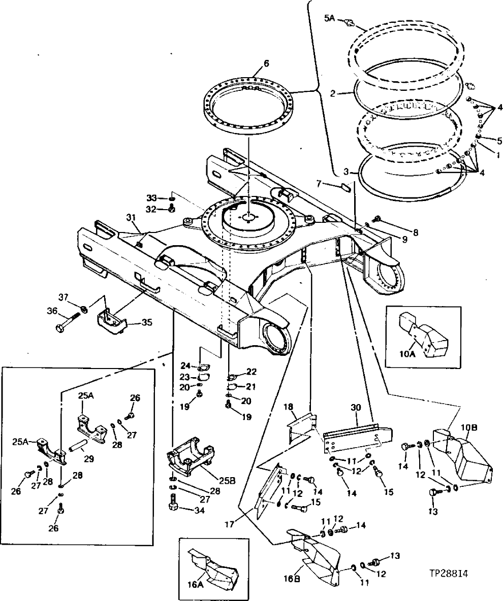 Схема запчастей John Deere 90 - 4 - TRACK FRAME 1740 - FRAMES, CHASSIS OR SUPPORTING STRUCTURE 17