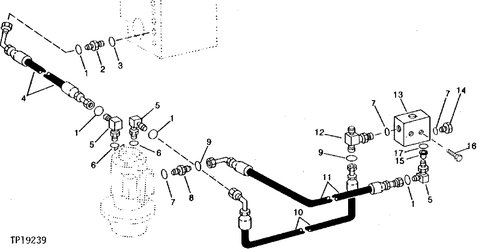 Схема запчастей John Deere 90C - 9 - TWO SPEED VALVE HOUSING AND HOSES 260 - AXLES AND SUSPENSION SYSTEMS 2