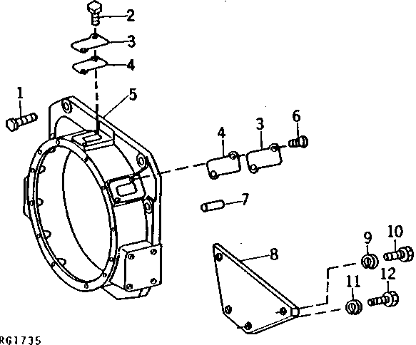 Схема запчастей John Deere 90C - 2 - FLYWHEEL HOUSING 433 - ENGINE 4