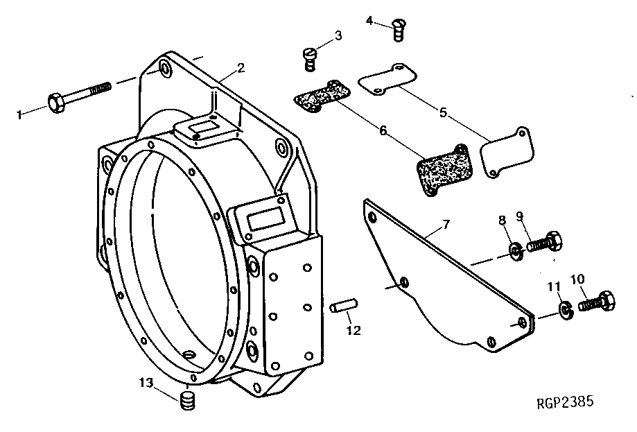 Схема запчастей John Deere 90C - 3 - FLYWHEEL HOUSING 433 - ENGINE 4