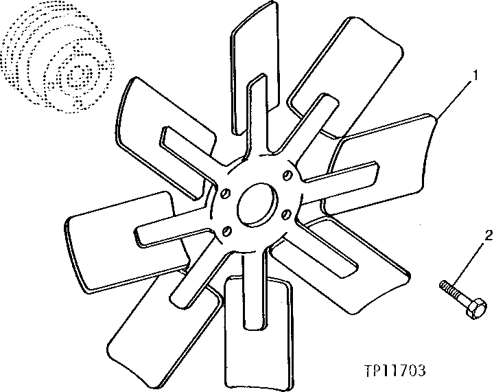 Схема запчастей John Deere 90C - 1 - FAN BLADE 510 - ENGINE AUXILIARY SYSTEMS 5