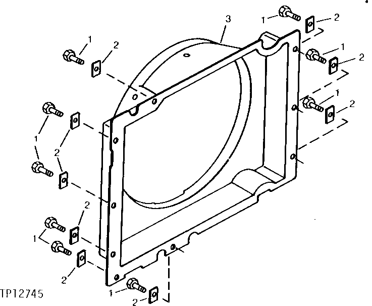 Схема запчастей John Deere 90C - 2 - RADIATOR FAN SHROUD 510 - ENGINE AUXILIARY SYSTEMS 5