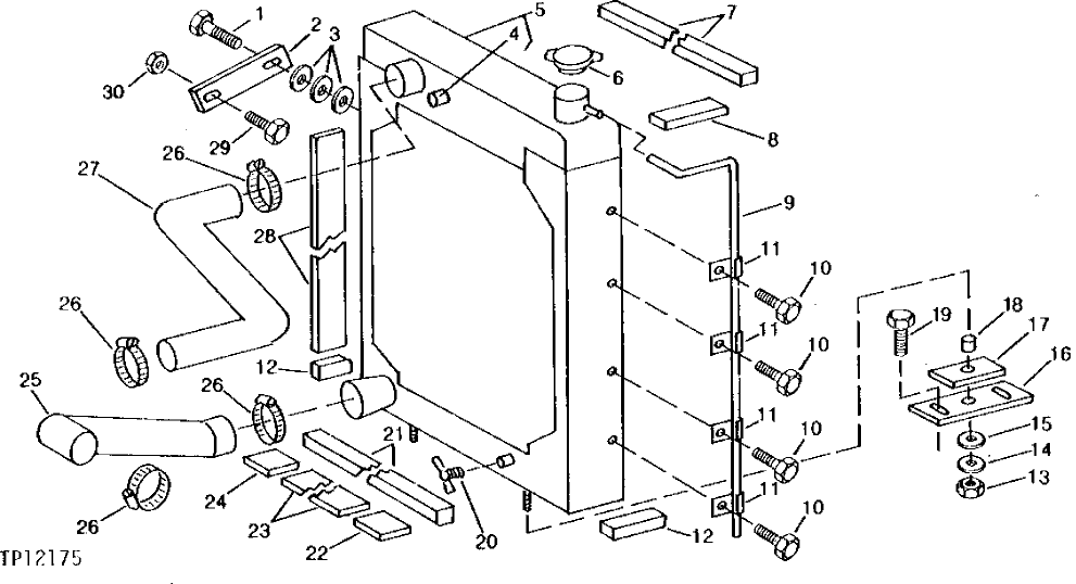 Схема запчастей John Deere 90C - 4 - RADIATOR, RADIATOR HOSES AND MOUNTING 510 - ENGINE AUXILIARY SYSTEMS 5