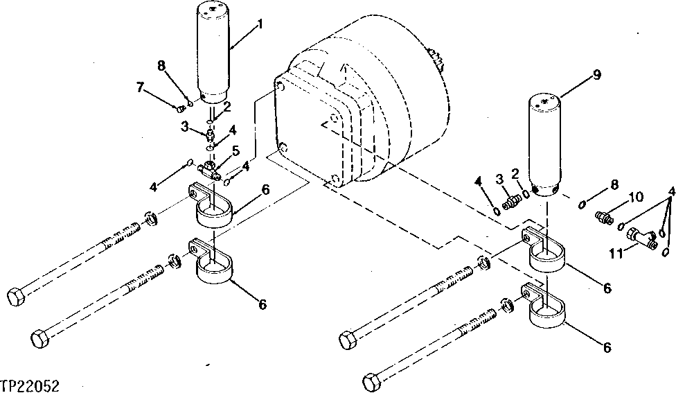 Схема запчастей John Deere 90CR - 4 - HYDRAULIC OIL ACCUMULATOR AND MOUNTING 260 - AXLES AND SUSPENSION SYSTEMS 2