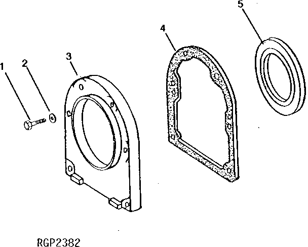 Схема запчастей John Deere 90CR - 1 - CRANKSHAFT OIL SEAL AND HOUSING 404 - ENGINE 4