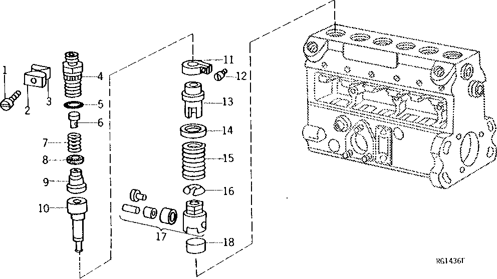 Схема запчастей John Deere 90CR - 7 - FUEL INJECTION PUMP DELIVERY VALVE 413 - ENGINE 4