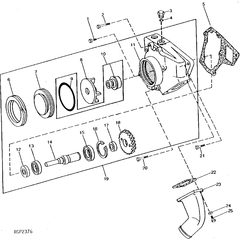 Схема запчастей John Deere 90CR - 2 - WATER PUMP 417 - ENGINE 4