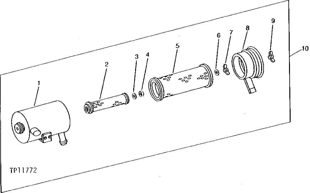 Схема запчастей John Deere 90CR - 1 - AIR CLEANER 520 - ENGINE AUXILIARY SYSTEMS 5