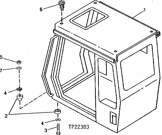 Схема запчастей John Deere 90CR - 1 - CAB MOUNTS 1810 - OPERATORS STATION 18