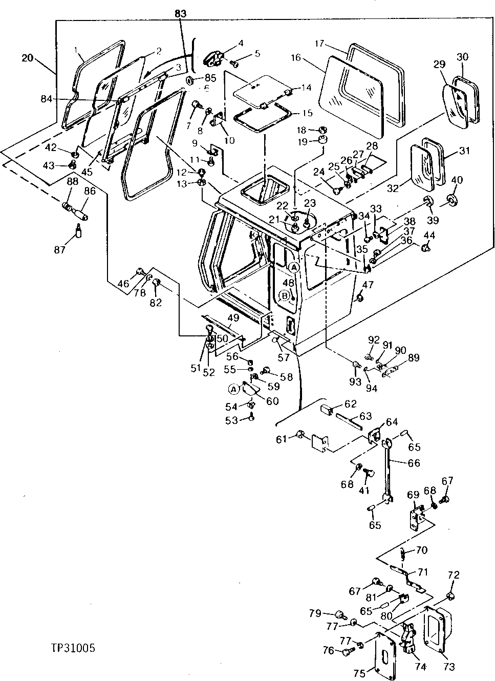 Схема запчастей John Deere 90CR - 12 - CAB PARTS 1810 - OPERATORS STATION 18