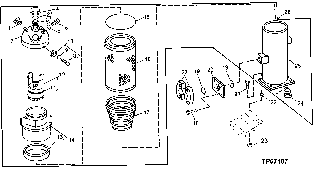 Схема запчастей John Deere 90CR - 1 - RETURN FILTER 2160 - MAIN HYDRAULIC SYSTEM 21